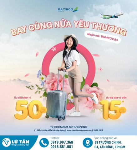 Bamboo Airways - Ưu Đãi Bay Đặc Biệt Mừng 8/3