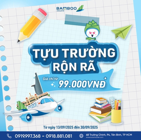 Bamboo Airways 2025: Săn vé tựu trường, giá chỉ từ 99.000 VNĐ