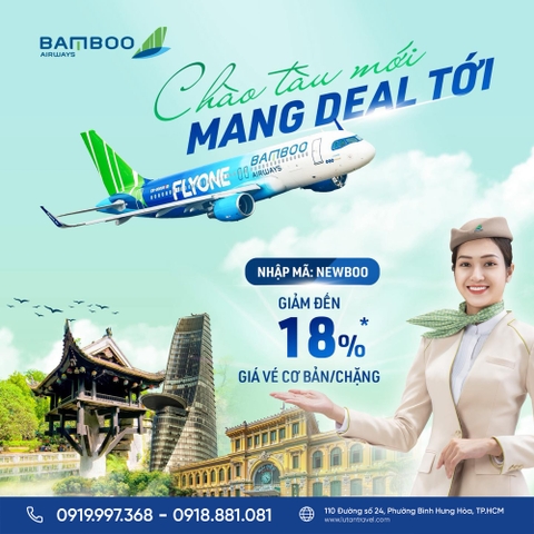 Bamboo Airways 2025: Chào đón tàu bay mới, Giảm đến 18% giá vé với mã NEWBOO