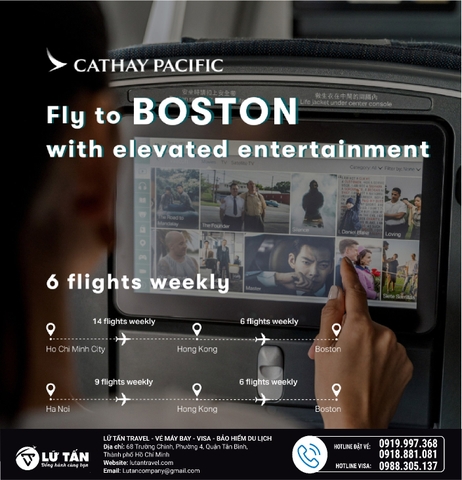 Cập nhật tần suất chuyến bay MỸ của Cathay Pacific