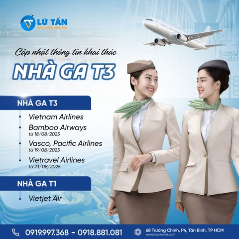 Cập nhật 2025: Các hãng bay chuyển sang Nhà ga T3 Tân Sơn Nhất
