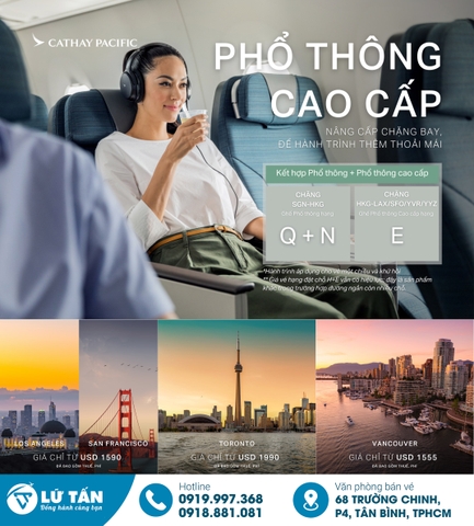 Ưu đãi vé bay Cathay Pacific Mỹ Canada 2025 mới nhất
