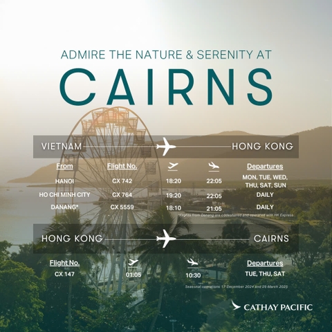 Cathay Pacific Khai Thác Đường Bay Cairns - Úc