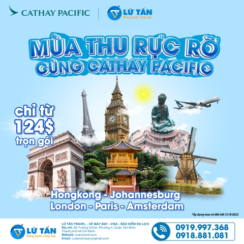 Mùa thu rực rỡ - Muôn vàn khuyến mãi từ Cathay Pacific