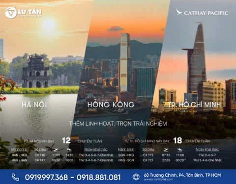 Cathay Pacific 2025: Tăng tần suất bay Việt Nam – Hồng Kông lên 30 chuyến/tuần