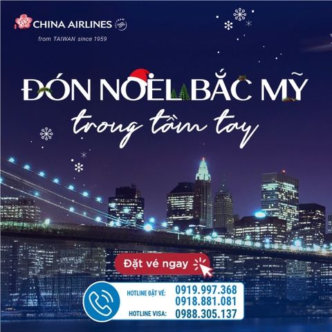 Đón Noel Bắc Mỹ Cùng China Airlines Mùa Giáng Sinh