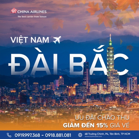 China Airlines 2025: Giảm giá đến 15%, săn vé chào thu vi vu quốc tế