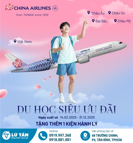 Đường Bay Ưu Đãi - Du Học Thư Thái Cùng China Airlines