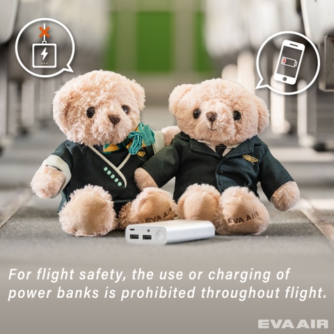 Cập nhật quy định sử dụng pin dự phòng trên chuyến bay EVA Air từ 01/03/2025