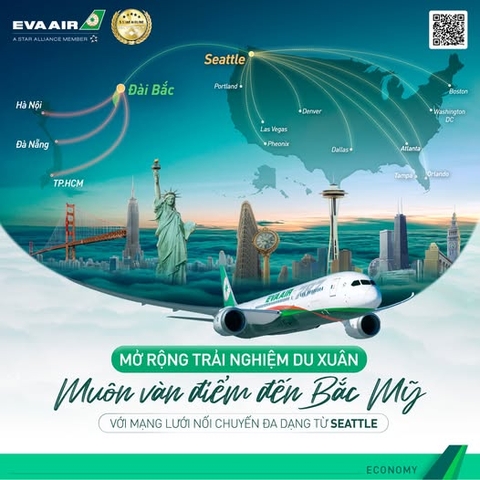 Trải Nghiệm Du Xuân Bắc Mỹ Với EVA Air