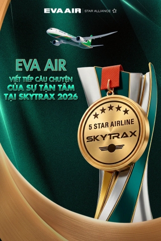 EVA Air được vinh danh tại SKYTRAX 2026