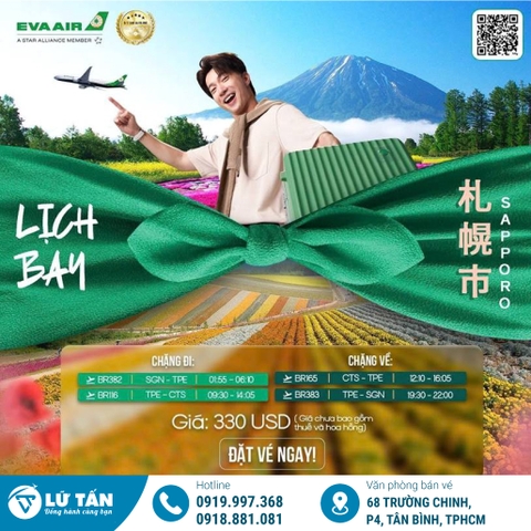 Bay Đến Sapporo Ngắm Hoa Anh Đào Cùng EVA Air!