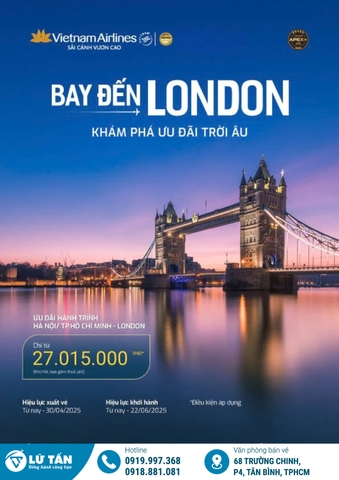 ƯU ĐÃI BAY ĐếN LONDON CÙNG VIETNAM AIRLINES