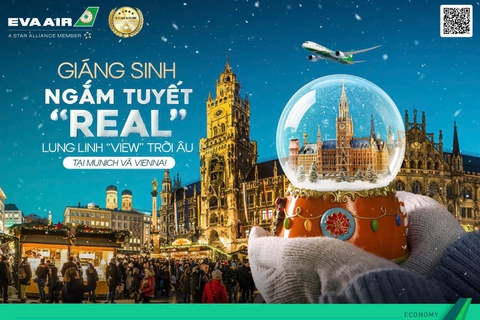 Giáng Sinh Ngắm Tuyết “Real”, Lung Linh “View” Trời Âu với EVA Air
