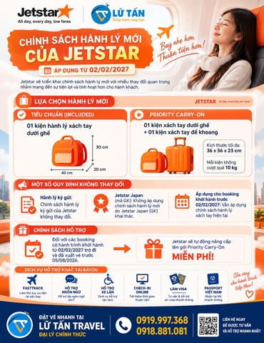 Jetstar đổi chính sách hành lý xách tay 2027