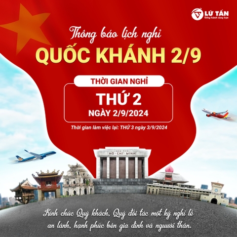 Thông báo nghỉ Lễ Quốc Khánh 2/9