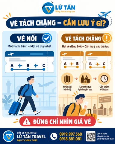 Vé tách chặng là gì? 4 rủi ro khi tự nối chuyến
