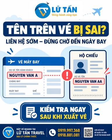 Sai tên trên vé máy bay: cách kiểm tra và sửa sớm