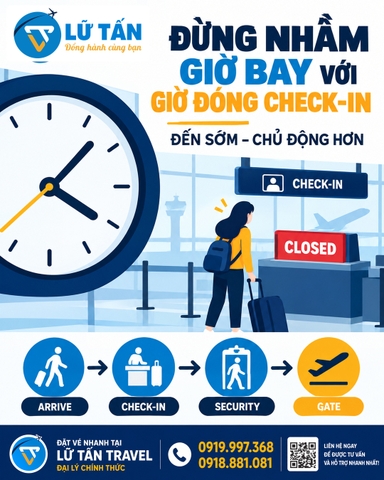 Đến sân bay trễ, quầy check-in đóng: cách xử lý