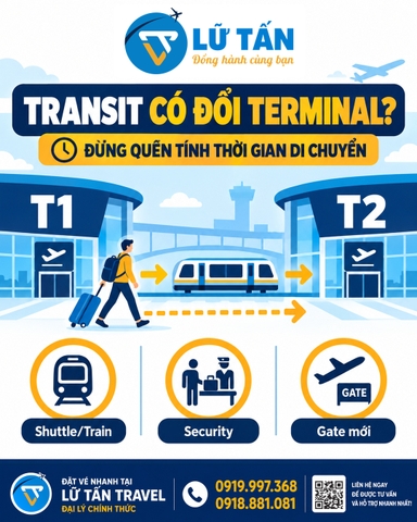 Transit đổi terminal: cách tính thời gian di chuyển