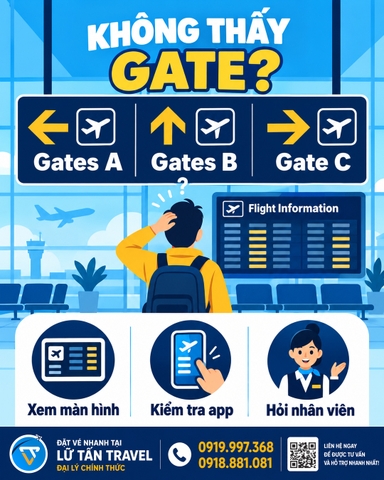Boarding pass chưa có gate hoặc gate đổi: làm gì?