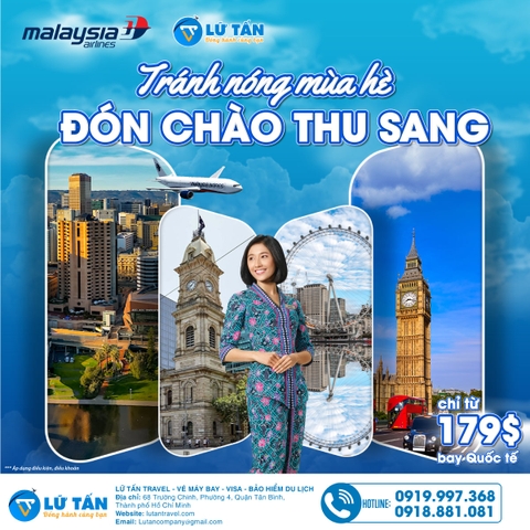 Malaysia Airlines - Khuyến mãi mùa thu bay Quốc tế chỉ từ 179$