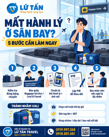 Không thấy vali trên băng chuyền: cần làm gì?