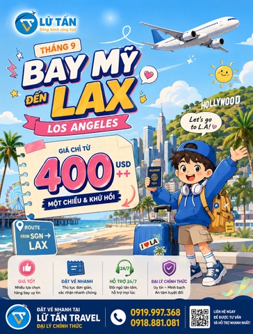 TP.HCM - Los Angeles từ 400 USD++ tháng 9/2026