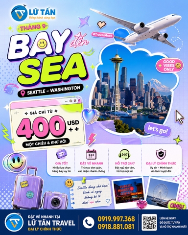 TP.HCM - Seattle từ 400 USD++ tháng 9/2026
