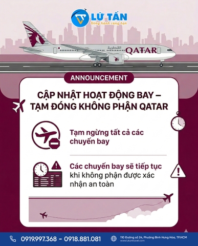 Cập Nhật Hoạt Động Bay Qatar Airways: Tạm Đóng Không Phận 2026
