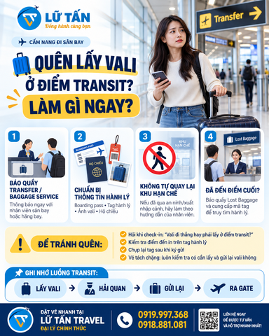 Quên lấy hành lý ở điểm nối chuyến: cách xử lý