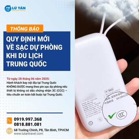 Trung Quốc cấm sạc dự phòng không có tem 3C từ 28/6/2025