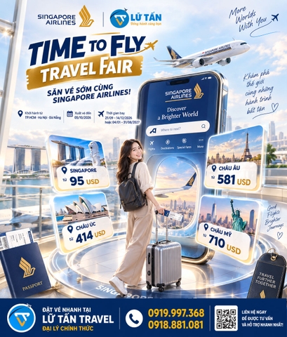 Singapore Airlines mở ưu đãi Time To Fly 2026