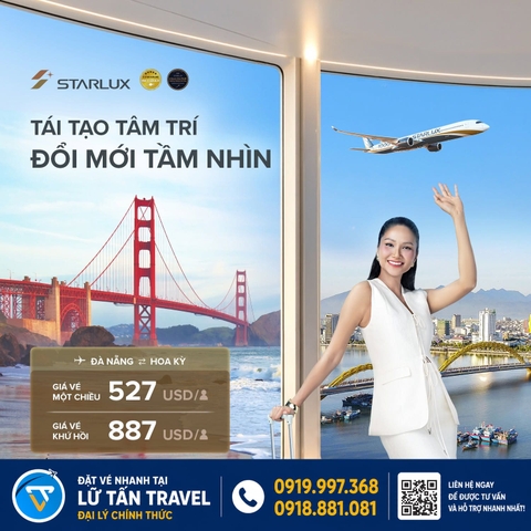 STARLUX Đà Nẵng đi Mỹ từ 527 USD một chiều