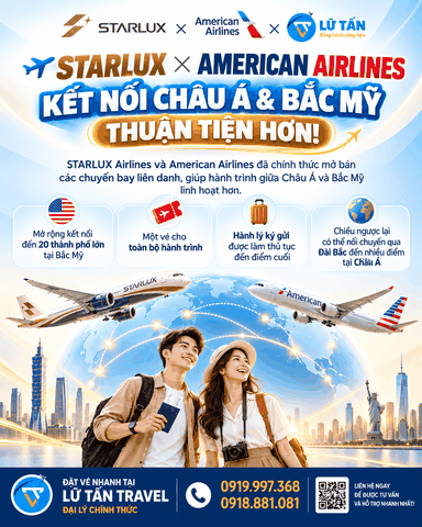 STARLUX và American Airlines mở bán chuyến liên danh