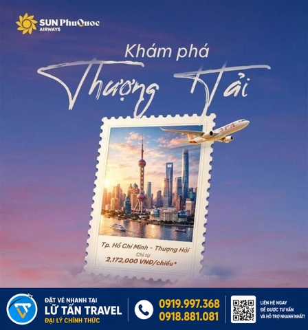 Sun PhuQuoc bay thẳng Thượng Hải từ 2.172.000đ