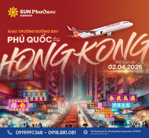 Sun PhuQuoc Airways Mở Đường Bay Phú Quốc Hồng Kông 2026