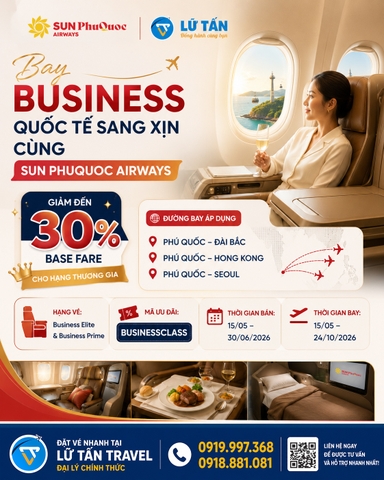 Sun PhuQuoc Airways ưu đãi Business Class 2026
