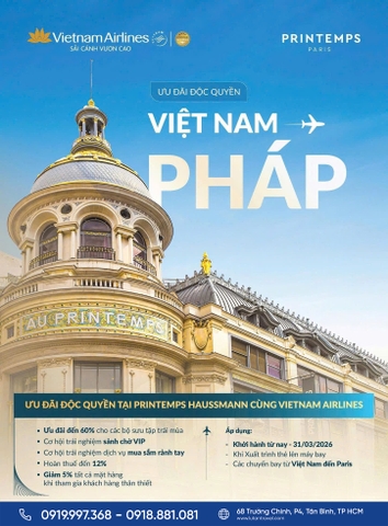 Vietnam Airlines 2026: Ưu đãi độc quyền bay Pháp,