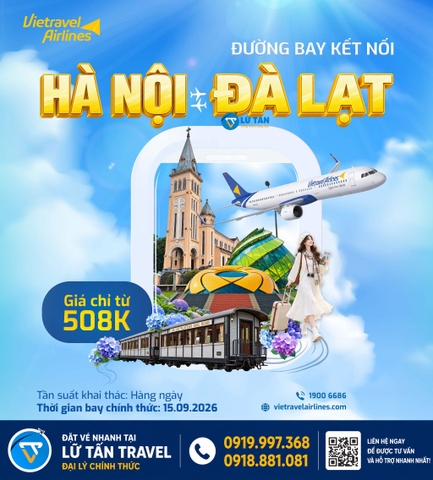 Vietravel Airlines mở Hà Nội - Đà Lạt từ 508K