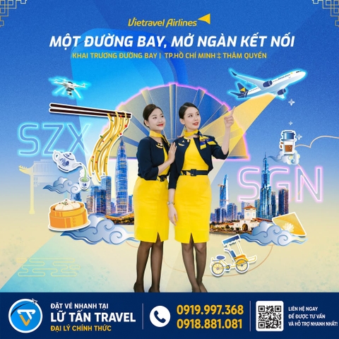 Vietravel Airlines mở đường bay TP.HCM - Thâm Quyến 2026