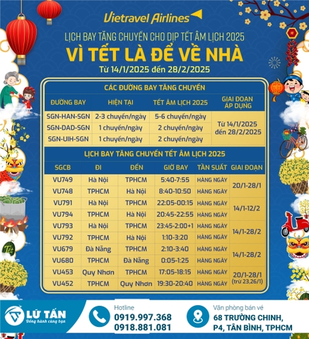 Vietravel Airlines Tăng Chuyến Bay Tết Nguyên Đán 2025