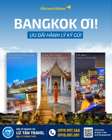 Vietravel Airlines ưu đãi hành lý Bangkok 2026