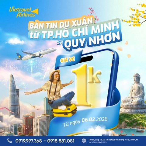 Vietravel Airlines Khai Thác Lại Đường Bay TP.HCM Quy Nhơn 2026