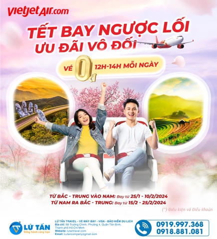 Vietjet Mở Đường Bay Mới: Viêng Chăn - TP.HCM, từ 25/02/2024, với tần suất 4 chuyến/tuần.