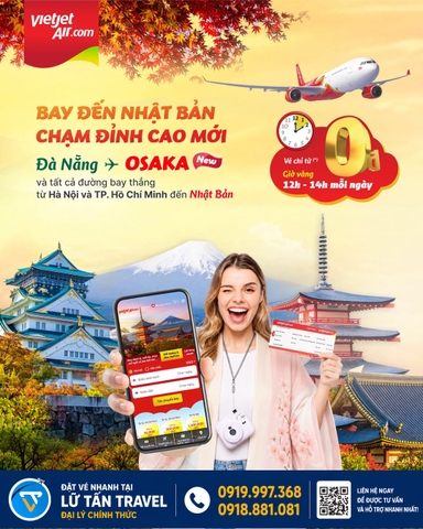 Vietjet mở đường bay thẳng Đà Nẵng - Osaka