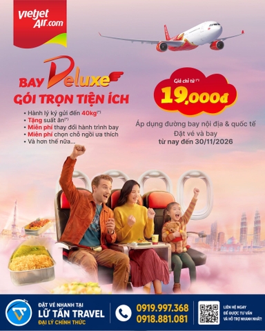 Vietjet Deluxe từ 19.000đ: hành lý và điều kiện ưu đãi