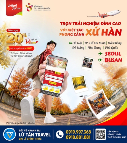 Du lịch Hàn Quốc mùa thu cùng Vietjet 2026