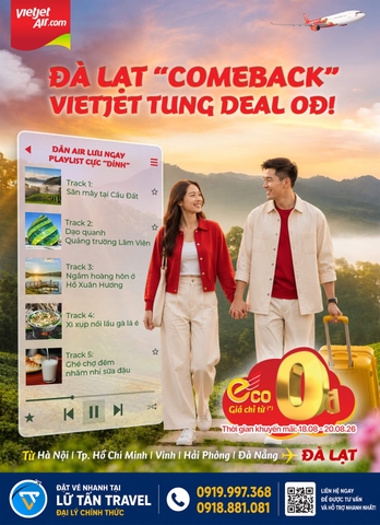 Vietjet tung vé Đà Lạt 0Đ mới nhất 2026