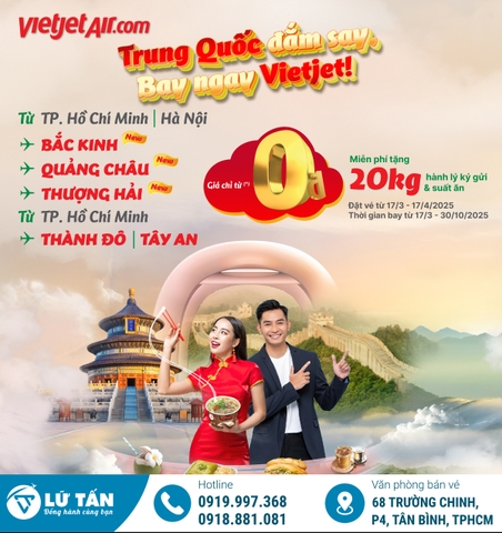 Vietjet Mở Đường Bay Mới Việt Nam – Trung Quốc Với Ưu Đãi Cực Sốc